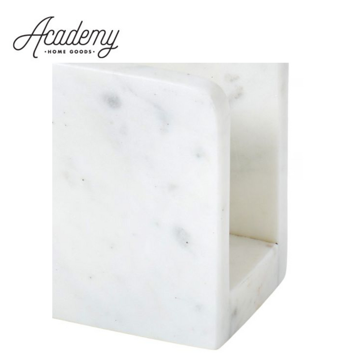 Academy Eliot Marble Napkin Holder White 17x14x6cm