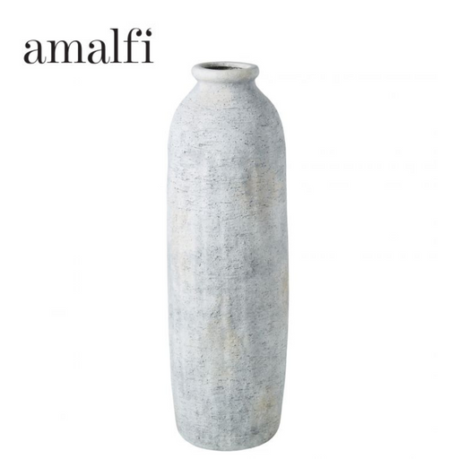 Amalfi Textured Ceramic Vessel White 18.5x18.5x55cm