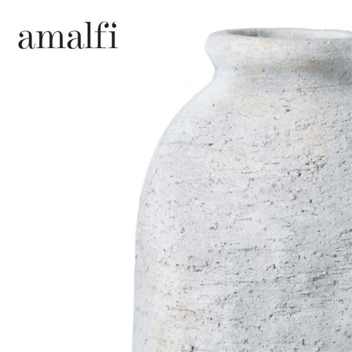 Amalfi Textured Ceramic Vessel White 15.5x15.5x40cm