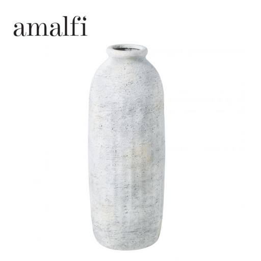 Amalfi Textured Ceramic Vessel White 15.5x15.5x40cm