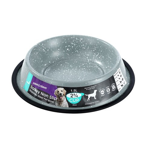 SAVOY NON-SLIP S/STEEL PET BOWL 1.5L 29CM