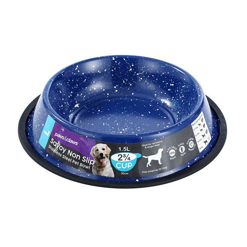 SAVOY NON-SLIP S/STEEL PET BOWL 1.5L 29CM