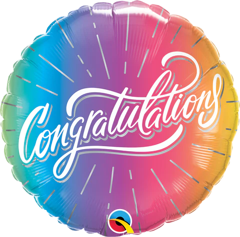 Foil Balloon 45Cm Congratulations Vibrant Ombre