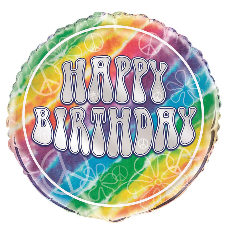 Tie Dye Bday Foil Balloon 45cm