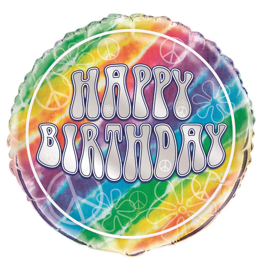 Tie Dye Bday Foil Balloon 45cm