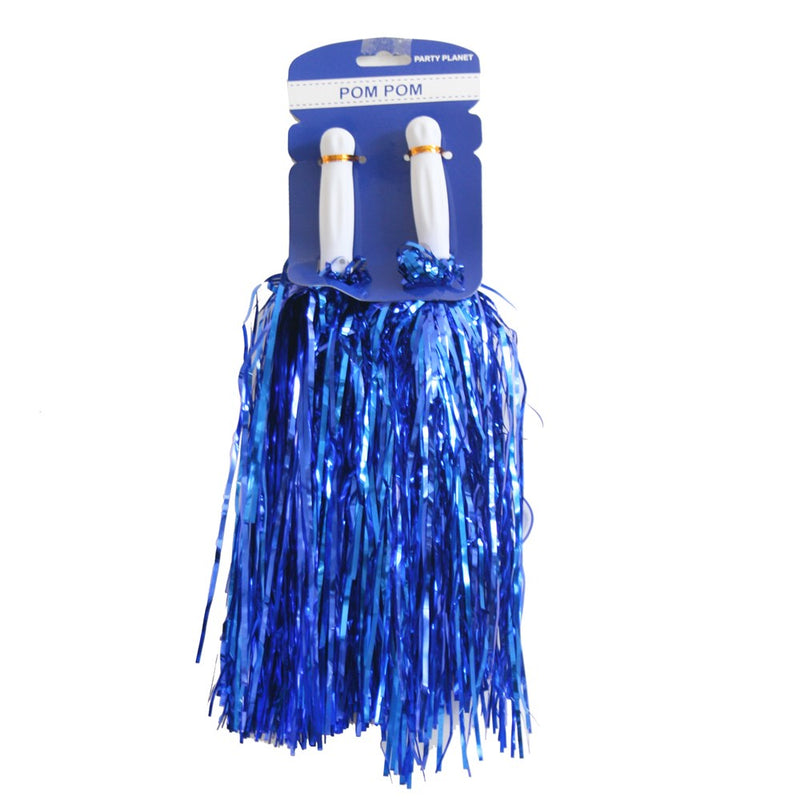 Metallic Pom Pom Blue Pk Of 2