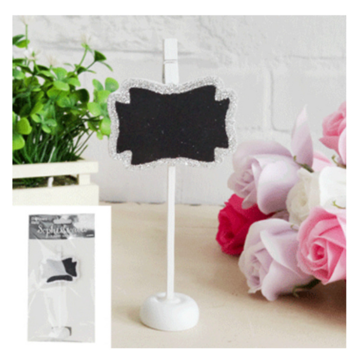 Party Decors™ Glitter Silver Chalkboard Stand 16Cm