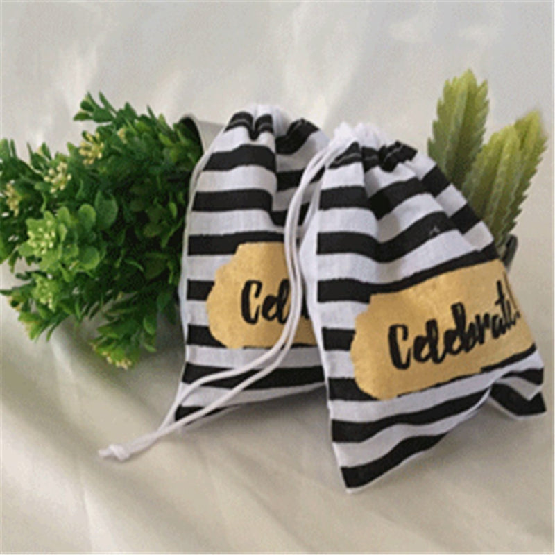 Drawstring Printed Bags 13x16.5cm 2pk