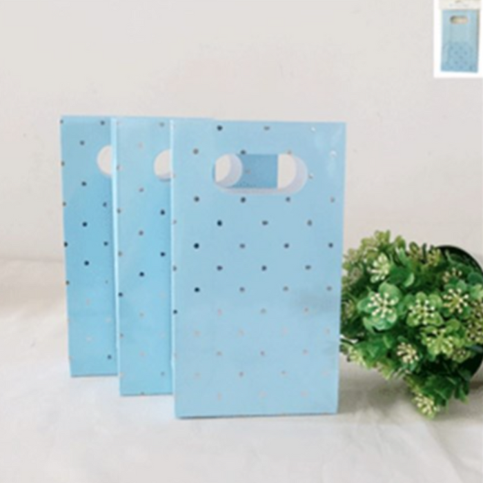 Party Bag Dotty With Gold Foiled Blue Pk Of 6