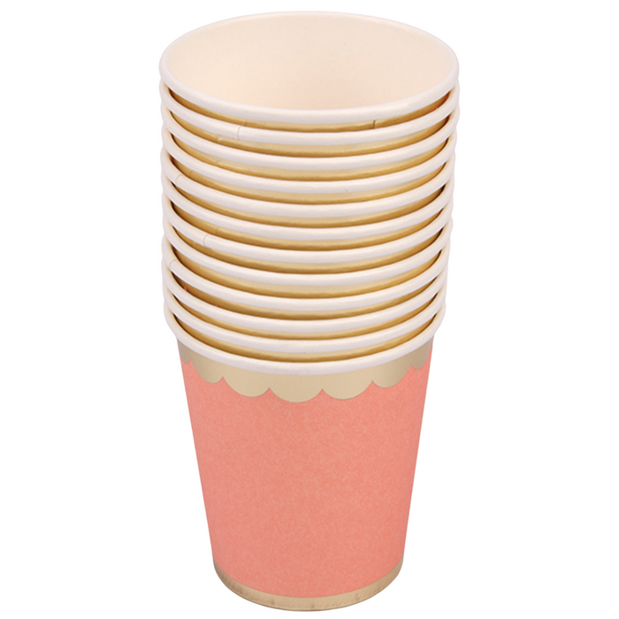 Paper Cups Luxe Coral 200ml 12pk