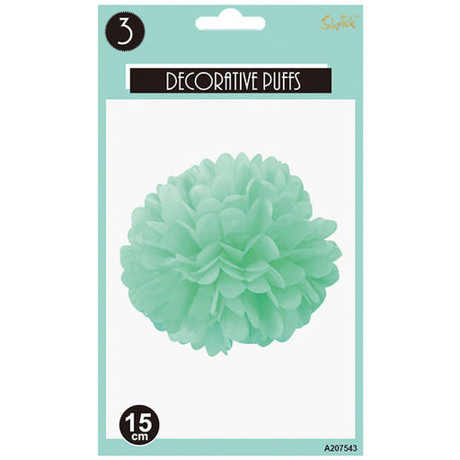 Decoratives Puff Mint 15cm 3pk