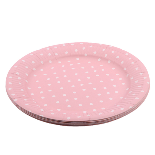 Dotty Paper Plates Pink 18cm 12pk