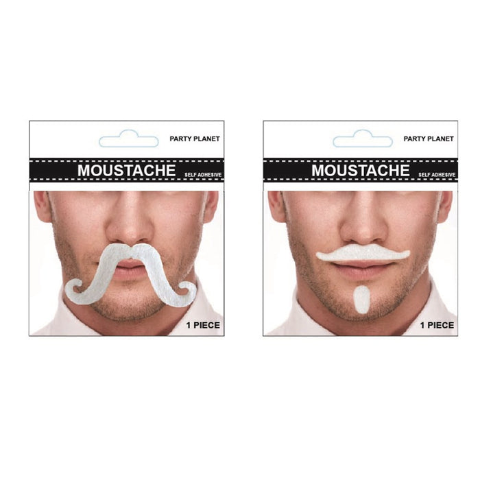 Assorted Moustache - White