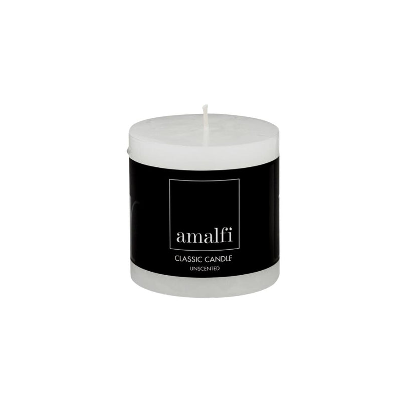 Amalfi Classic Unscented Pillar Candle 7.5x7.5x7.5cm