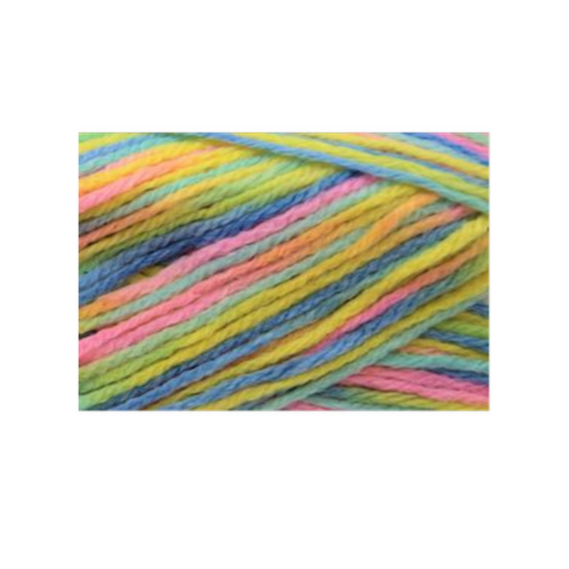 8ply acrylic yarn multi rainbow 09 100g 189m, colourful crochet and knitting yarn for scarves and blankets.