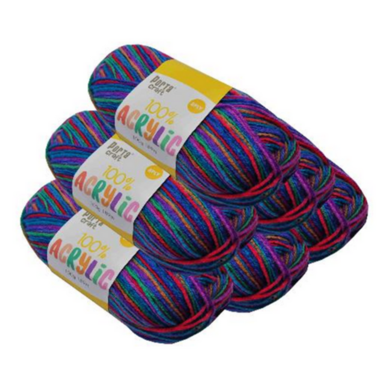8ply acrylic yarn 100g 189m Multi 13 Jelly Belly variegated yarn ball