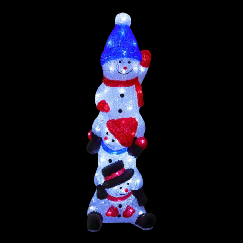 Ronis Acrylic Cheeky Stack 3 Snowmen 62cmH