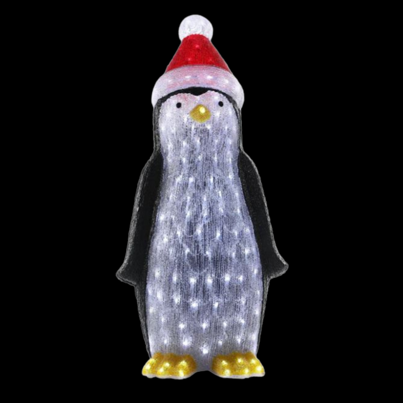 Ronis Acrylic Penguin with Christmas Hat 98cmH