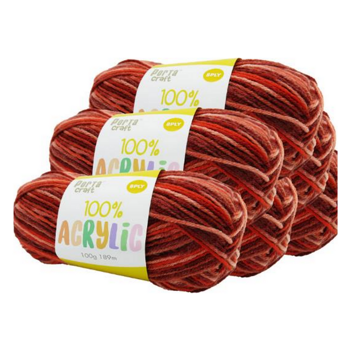Ronis Acrylic Yarn Multi 03 100g 189m Fire