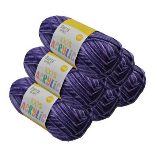 Ronis Acrylic Yarn Multi 08 100g 189m Purple Popper