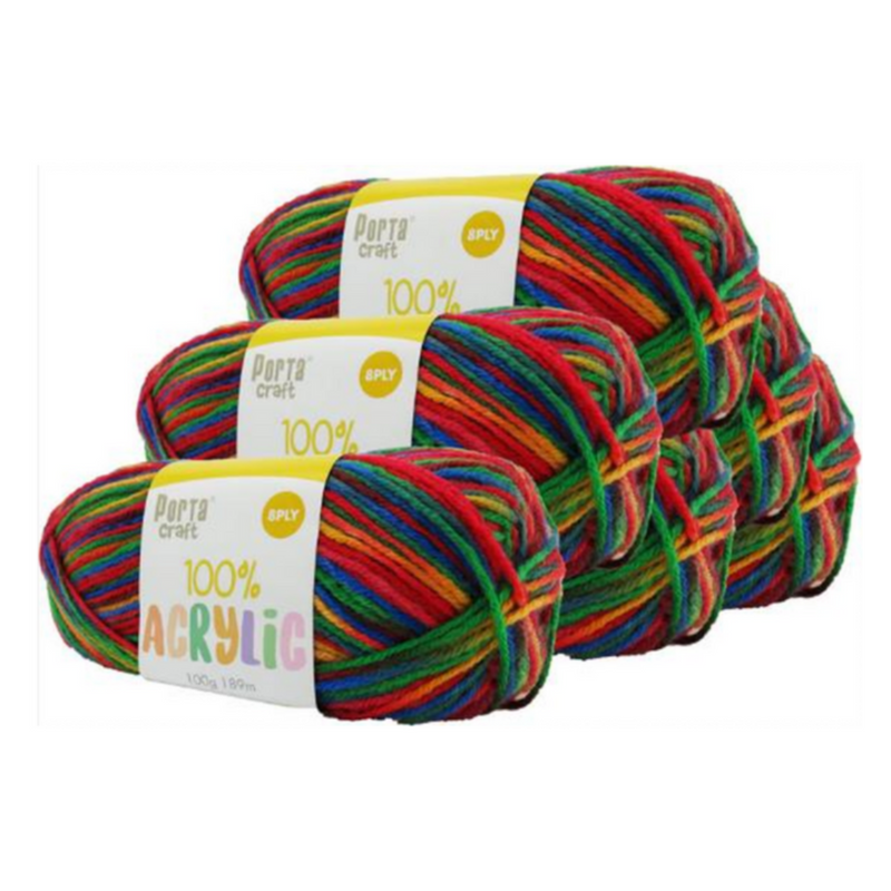 Ronis Acrylic Yarn Multi 20 100g 189m Retro Lego
