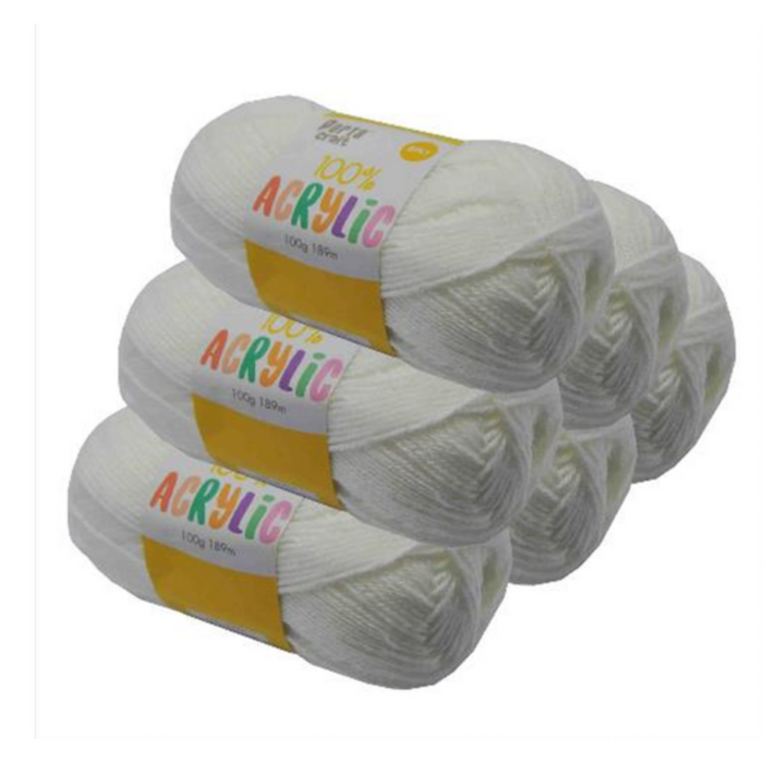 Ronis Acrylic Yarn Solid 07 100g 189m Day Dream White