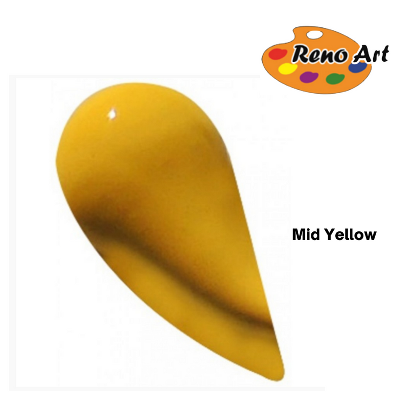 Acrylic Colour Paint 100ml Yellow Mid mid-tone yellow acrylic paint for canvas and craft projects