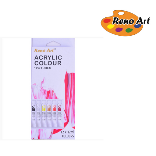Acrylic Colour Set 12 x 12ml tubes for painting, crafts and school art projects