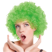Bright green curly afro costume wig with full volume for St Patrick’s Day, festivals, and party dress-ups – thumbnail