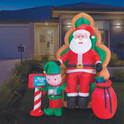 Ronis Airpower Santa on Chair with Elf 1.8m