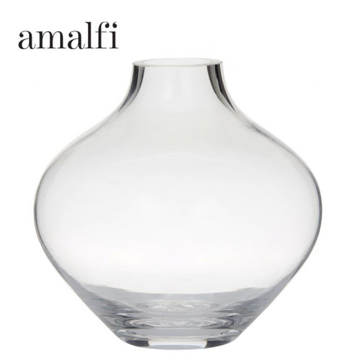 Amalfi Idah vase clear 16x16x17.5cm decorative glass-style vase for flowers, dried stems, and modern home décor styling