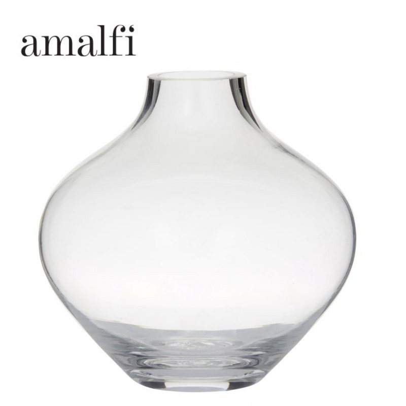 Amalfi Idah vase clear 16x16x17.5cm decorative glass-style vase for flowers, dried stems, and modern home décor styling