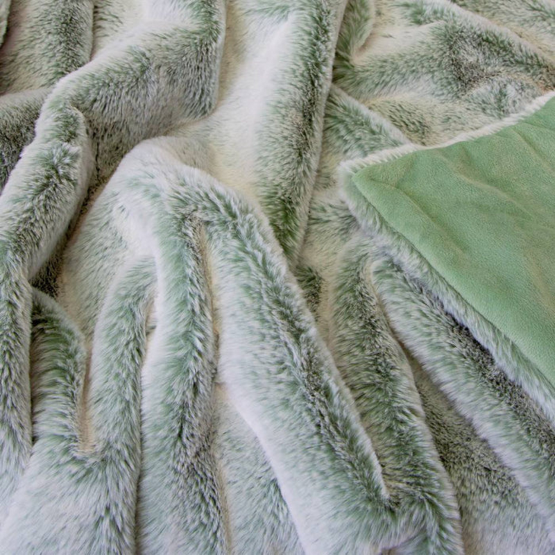 Ronis Archie Faux Fur Throw 130x160cm Sage
