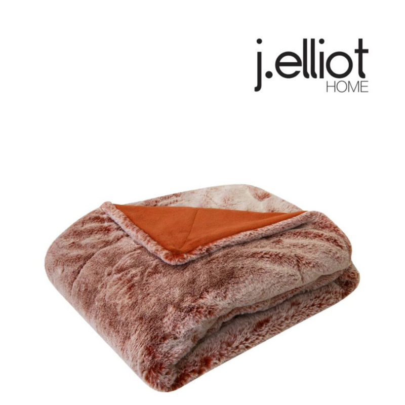 Ronis Archie Faux Fur Throw 130x160cm Terracotta