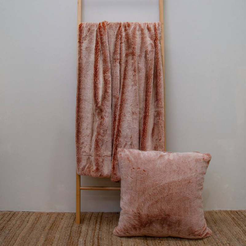 Ronis Archie Faux Fur Throw 130x160cm Terracotta