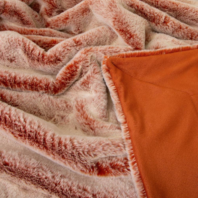 Ronis Archie Faux Fur Throw 130x160cm Terracotta