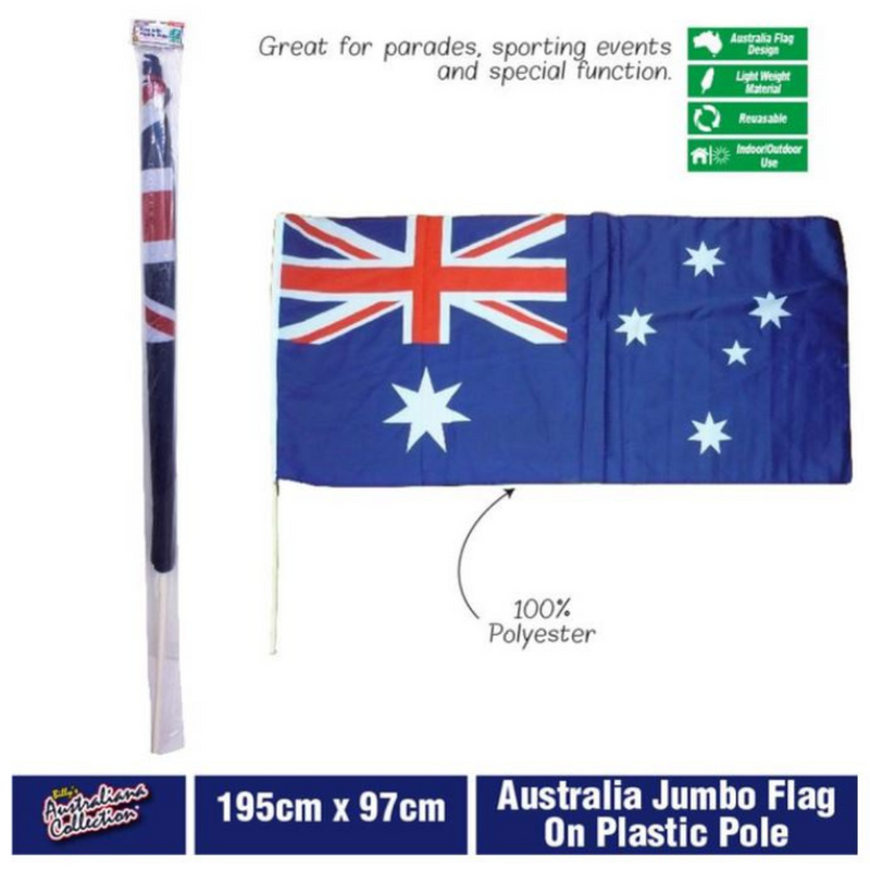 Ronis Australian Flag With Plastic Stick Jumbo