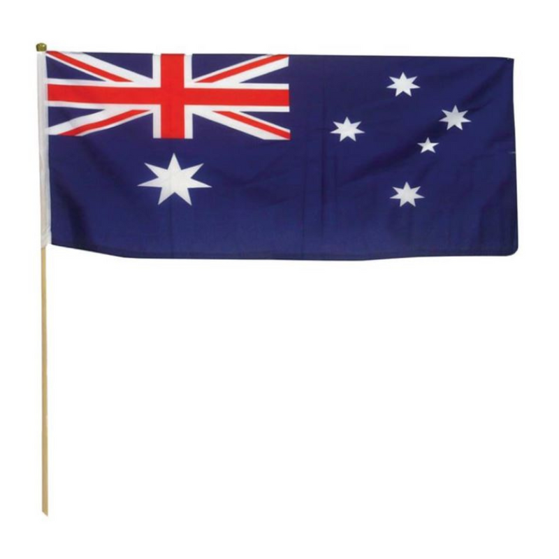 Ronis Australian Flag With Wooden Pole 60x30cm
