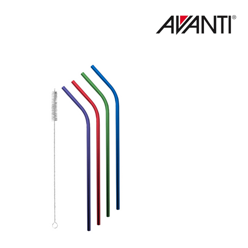 Ronis Avanti Stainless Steel Straws Rainbow Set of 4
