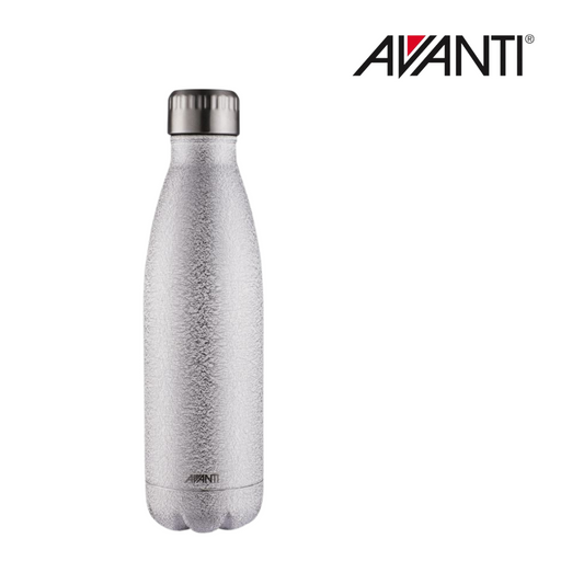 Avanti Fluid Vacuum Bottle Glimmer Silver 500ml – double-wall vacuum insulated 18/8 stainless steel drink bottle with screw cap