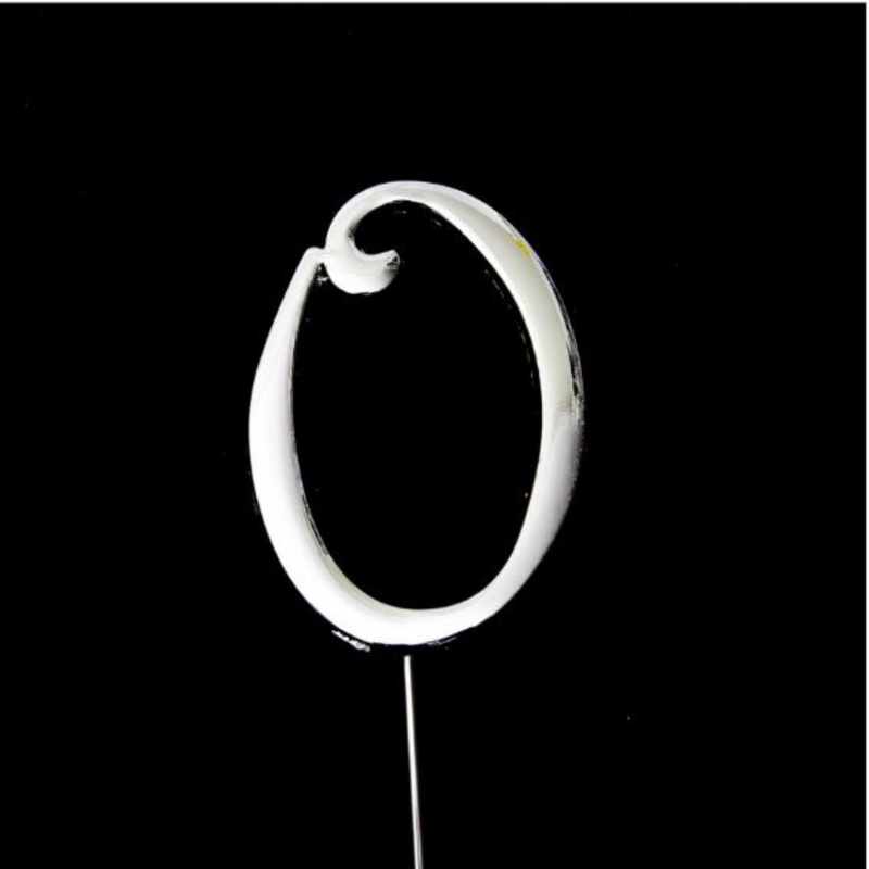 Silver Cake Topper (7Cm) - Number 0