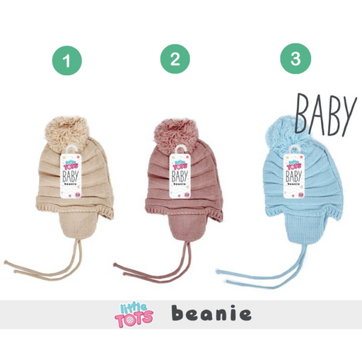 Ronis Baby Beanie with Ear Cover 3 Asstd