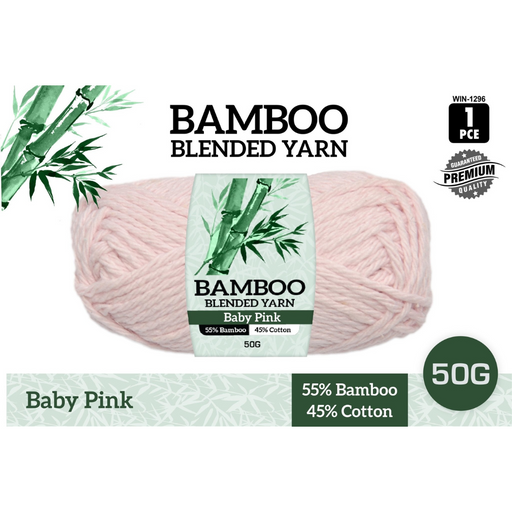 Ronis Bamboo Cotton Blend Yarn Baby Pink 50g