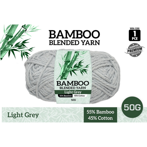 Ronis Bamboo Cotton Blend Yarn Light Grey 50g