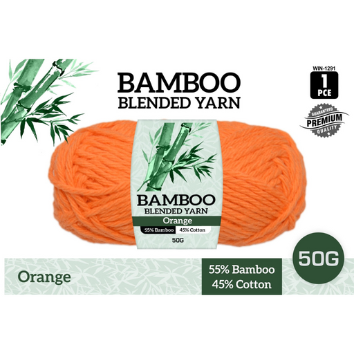Ronis Bamboo Cotton Blend Yarn Orange 50g
