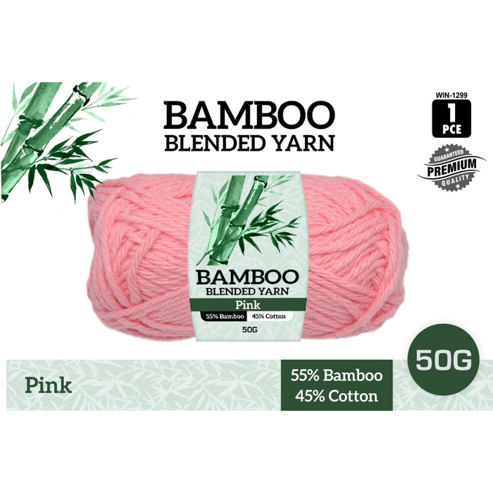 Ronis Bamboo Cotton Blend Yarn Pink 50g