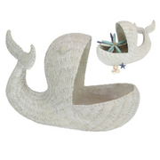 Ronis Beach Decor Bowl Rattan Loo 40cm White – thumbnail
