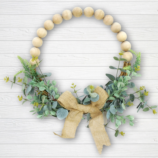 Ronis Bead Half Wreath Jute Bow 40cm