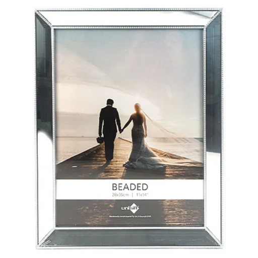 Beaded photo frame 28x35cm decorative picture frame with beaded border