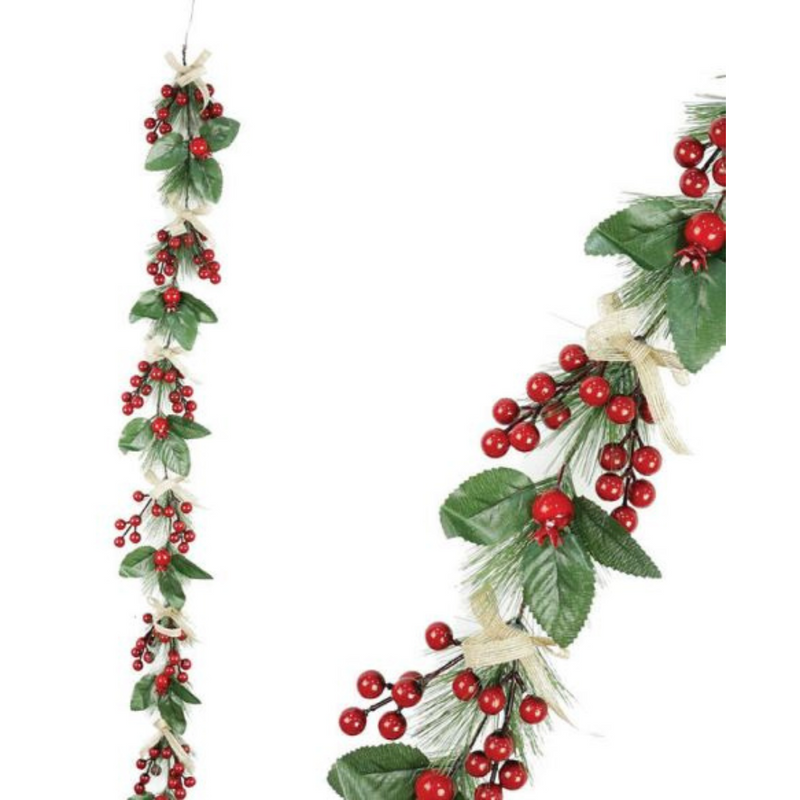 Ronis Berry Garland with Bows 90cm